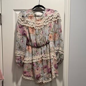 Elliatt Floral Lace Jumpsuit in Pastel Hues